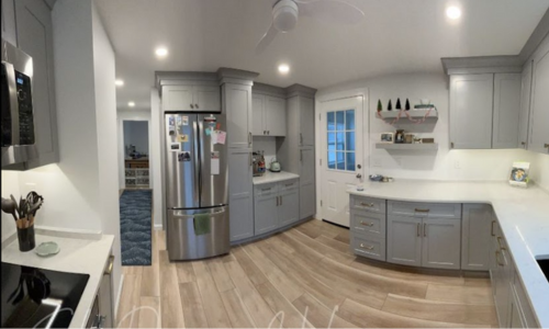 After image of a kitchen with computerized cabinets installed by Howe Lumber in East Brookfield, MA