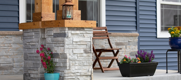 small front porch view used as an inspirational for the us of Versetta Stone pre-finshed concrete panels